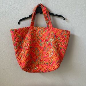 Large tote bag multiprint paisley fabric